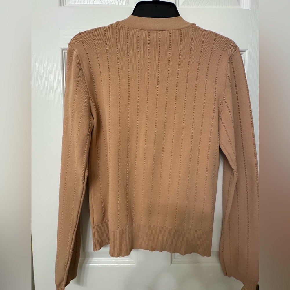 L'AGENCE Cardigan with Gold Tone Buttons and Front Pockets - Picture 14 of 14